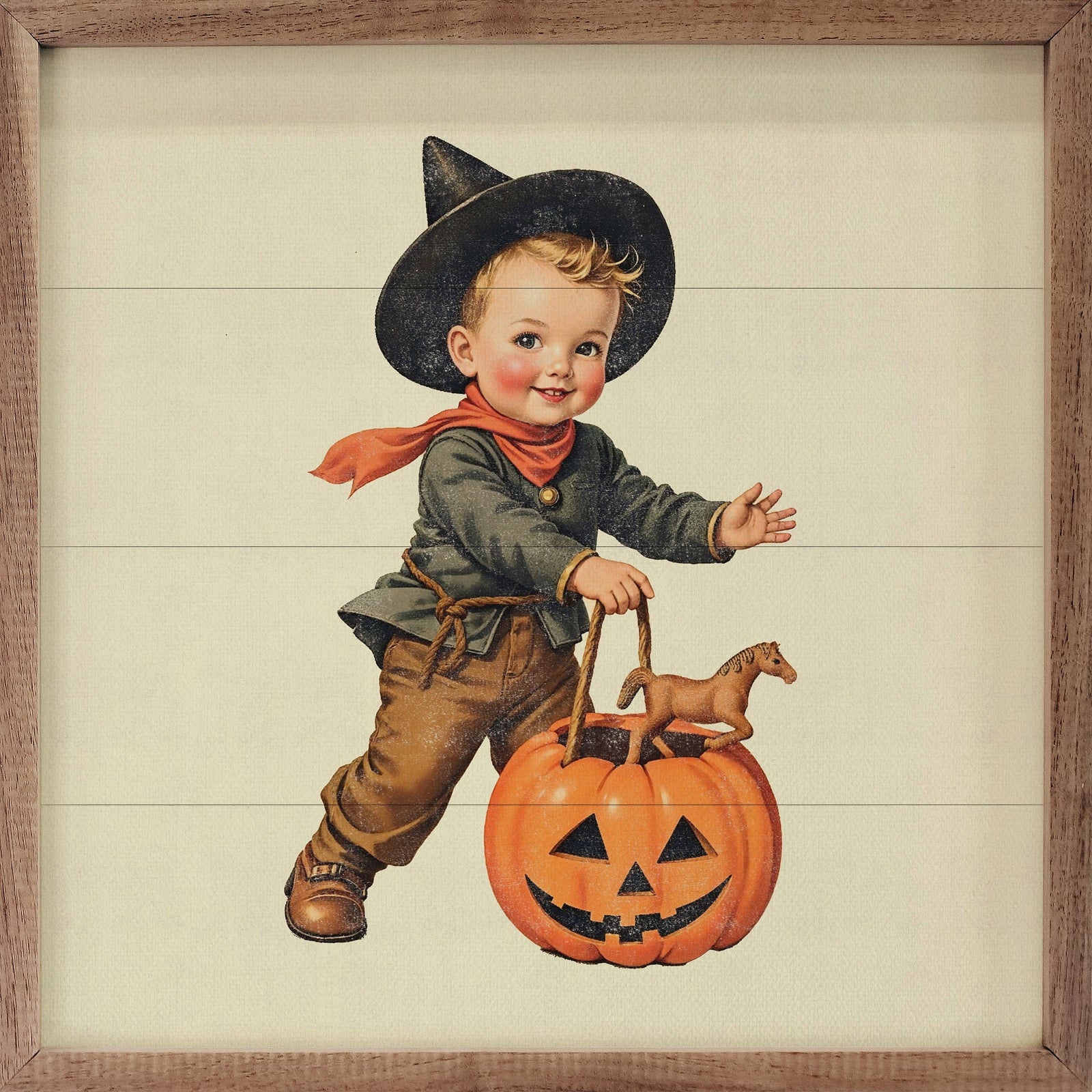 Kendrick Home Walnut Frames 4x4 Cute Cowboy Costume Trick Or Treat