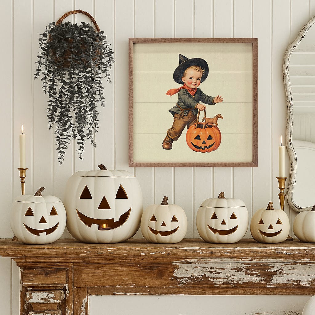 Kendrick Home Walnut Frames Cute Cowboy Costume Trick Or Treat