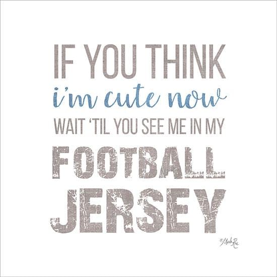 Penny Lane Publishing Cute In My Football Jersey By Marla Rae Art Print - 12 X 12