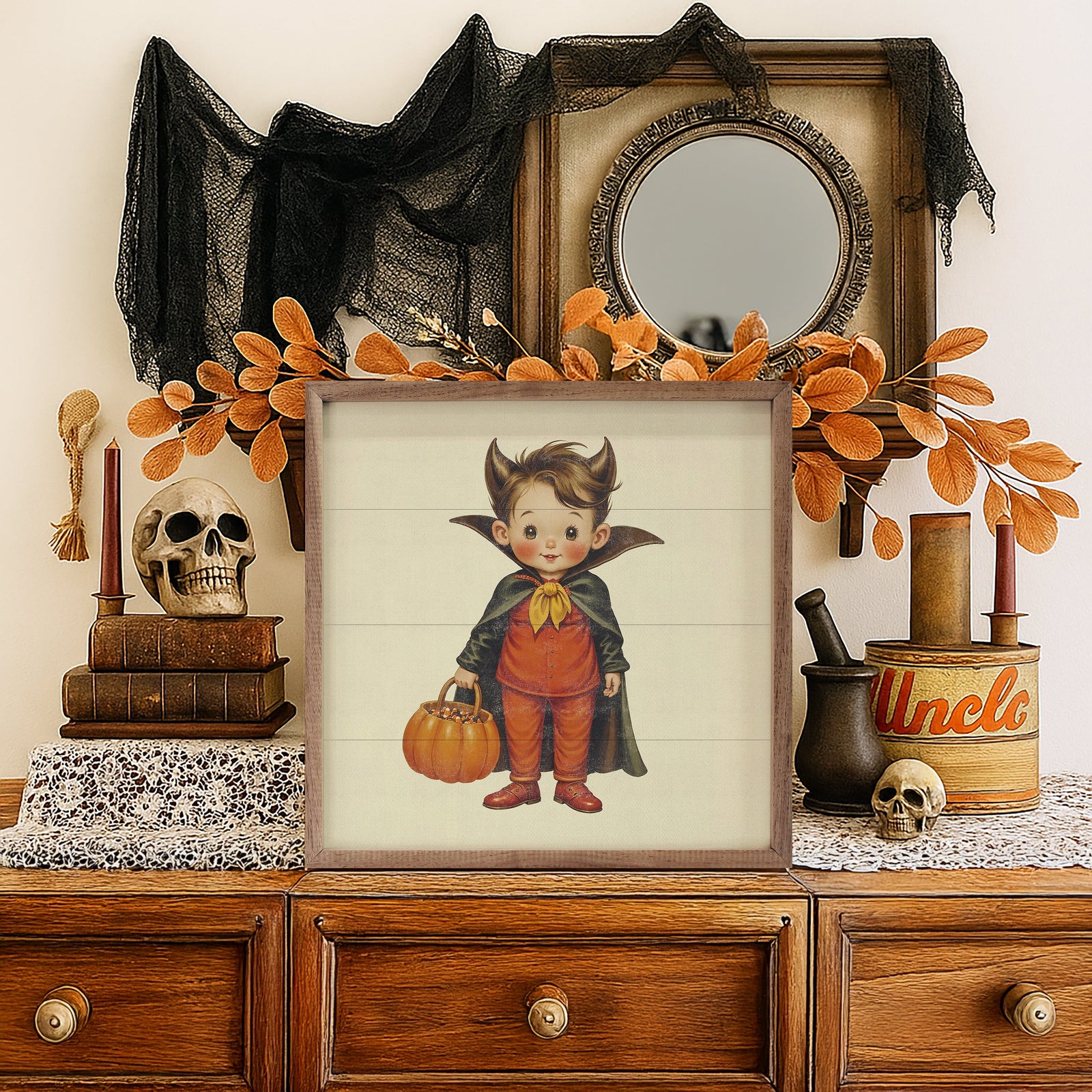 Kendrick Home Walnut Frames 4x4 Cute Vampire Trick Or Treat