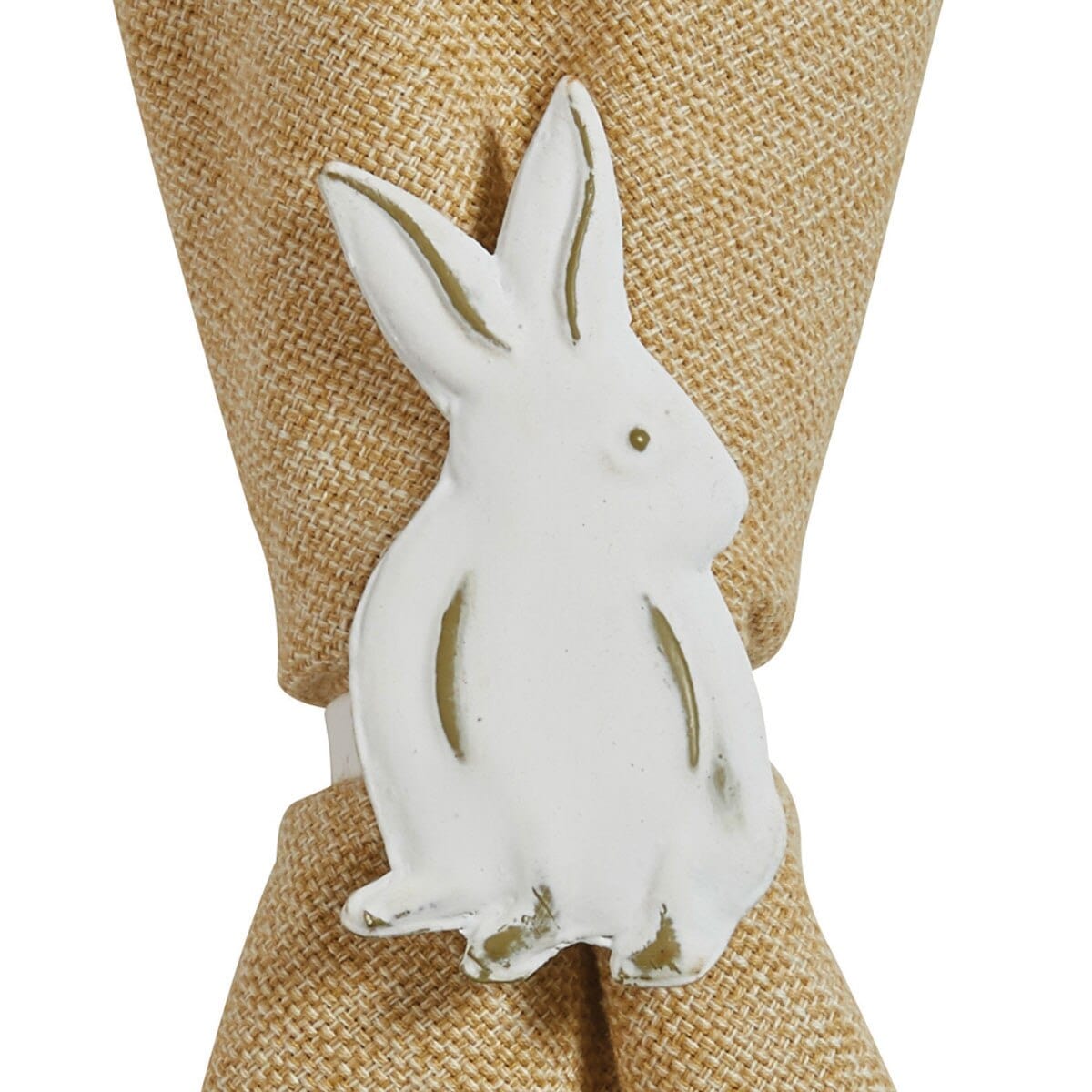 Distressed Bunny Napkin Ring Set of 4