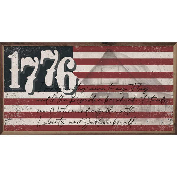 Distressed Flag 1776 Printed and Framed Wall Sign 4FLAGXX - The Village ...