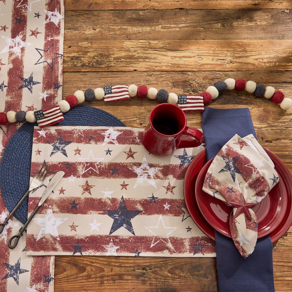 Park Designs Placemat Distressed Flag Printed Placemat Set of 2