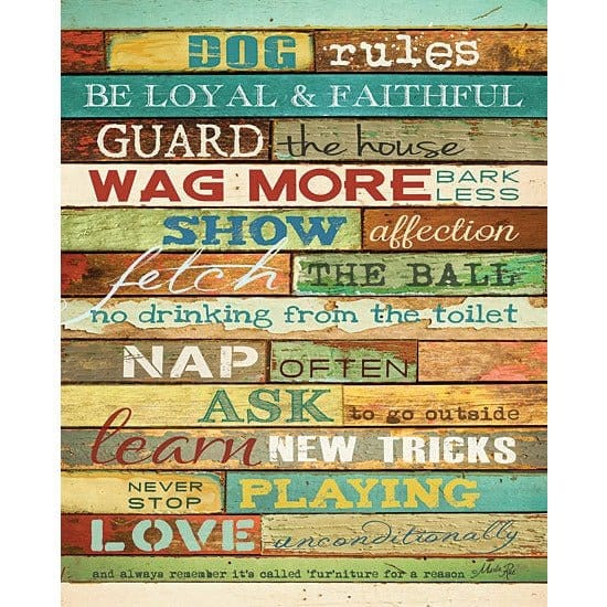 Dog Rules By Marla Rae Art Print - 16 X 20-Penny Lane Publishing-The Village Merchant