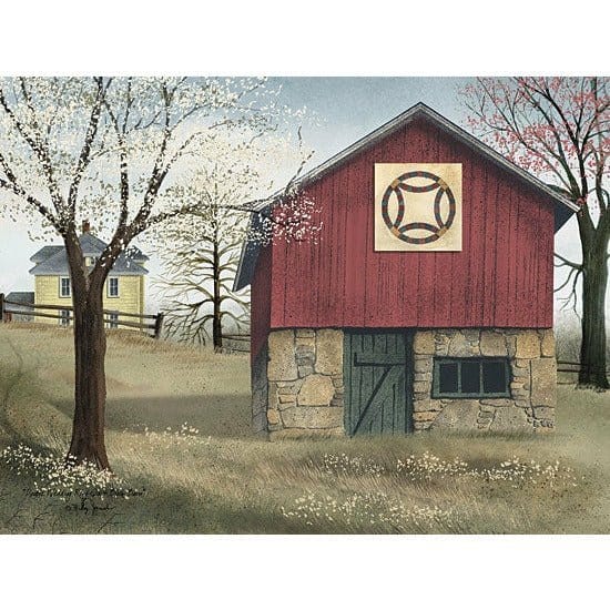 Penny Lane Publishing Double Wedding Quilt Block Barn By Billy Jacobs Art Print - 12 X 16