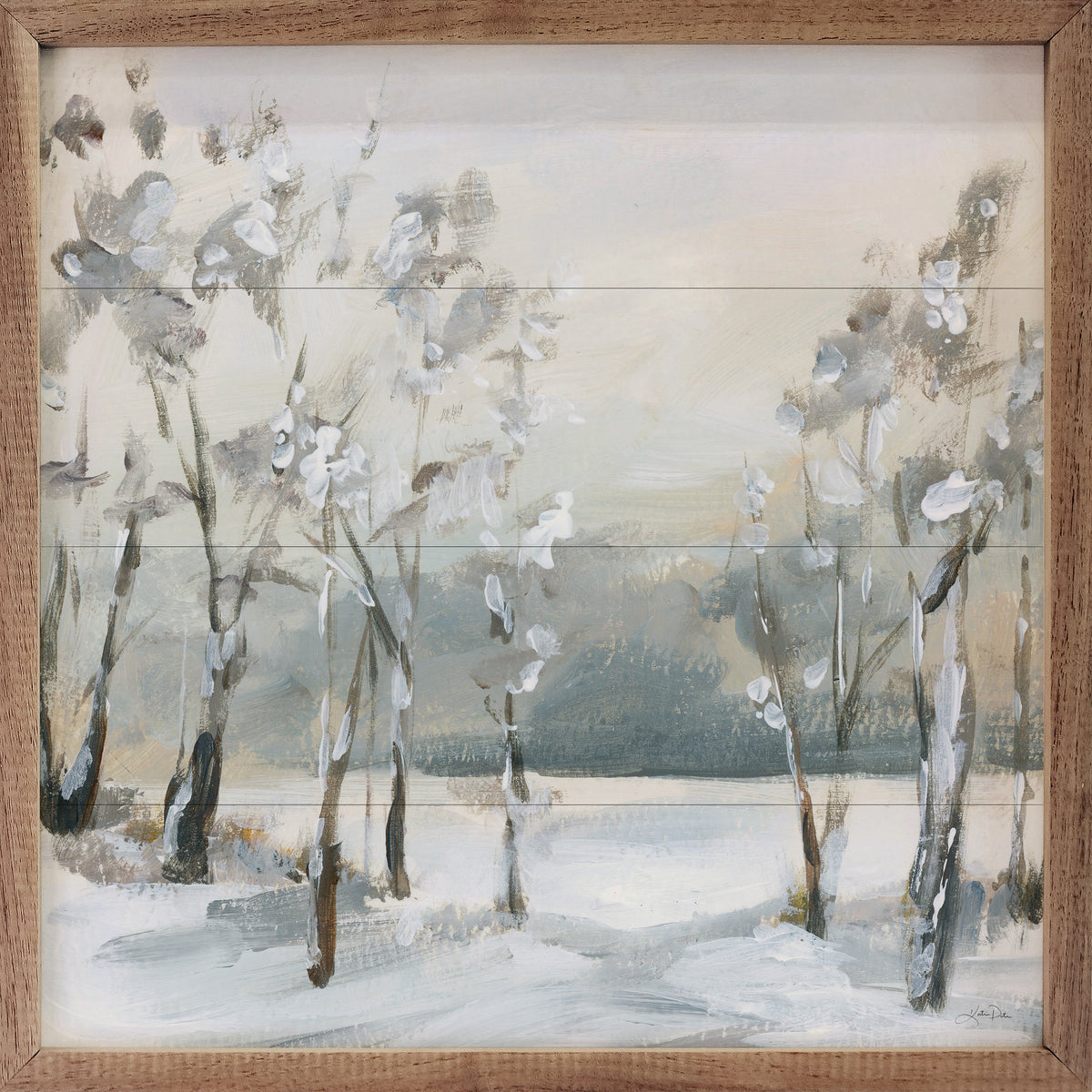 Snowy Winter Trees By Katrina Pete Printed and Framed Wall Sign