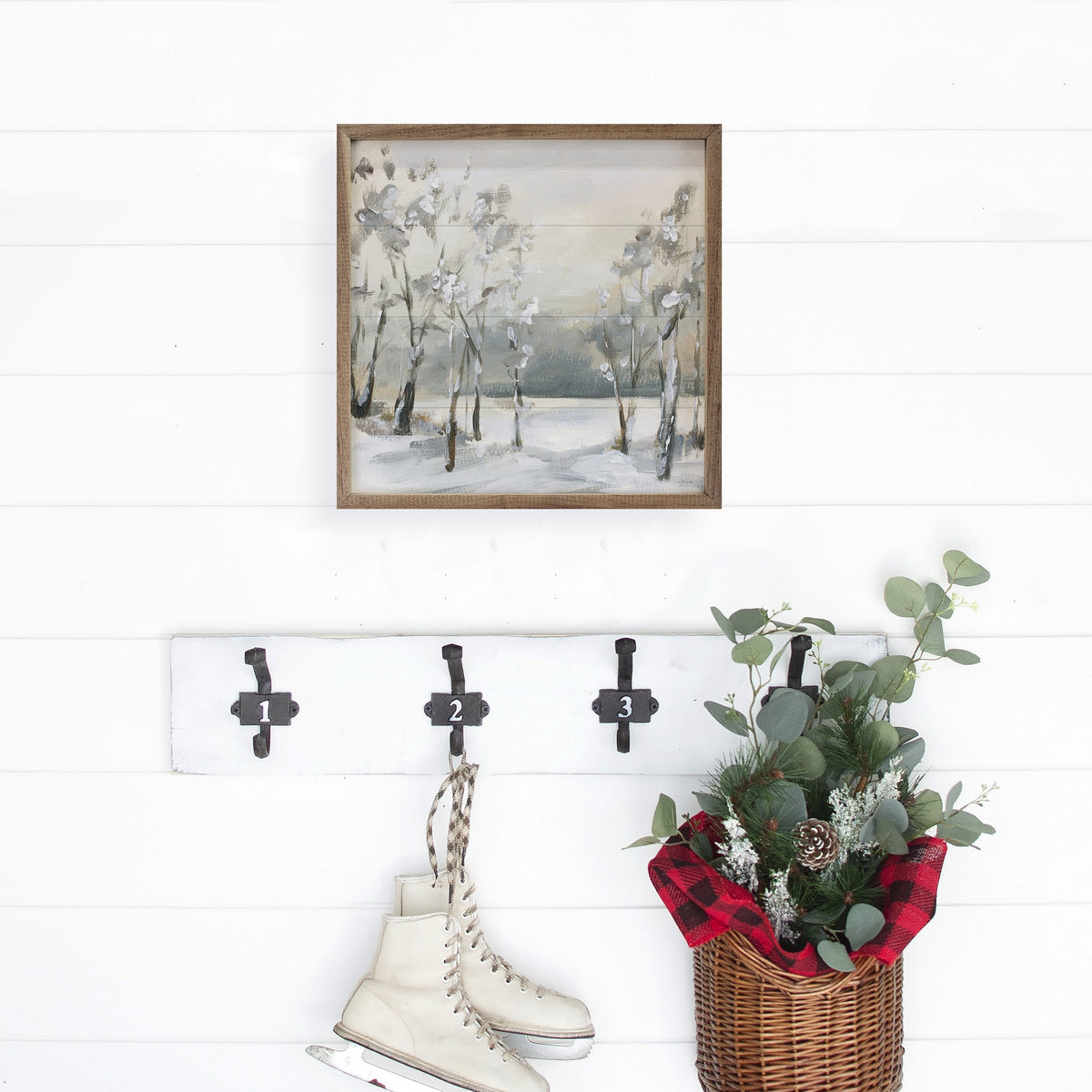 Snowy Winter Trees By Katrina Pete Printed and Framed Wall Sign
