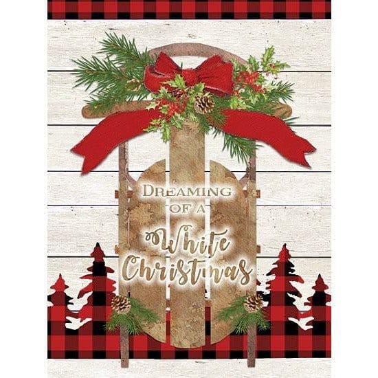 Dreaming Of A White Christmas Sled By Bluebird Barn Art Print - 12 X 16-Penny Lane Publishing-The Village Merchant