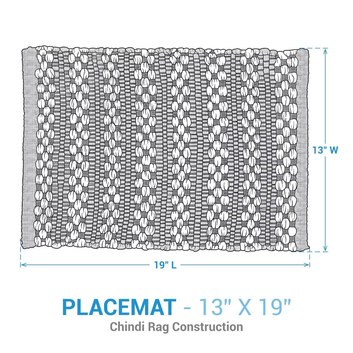 Park Designs Dressed Up Denim Chindi Placemat Set of 2