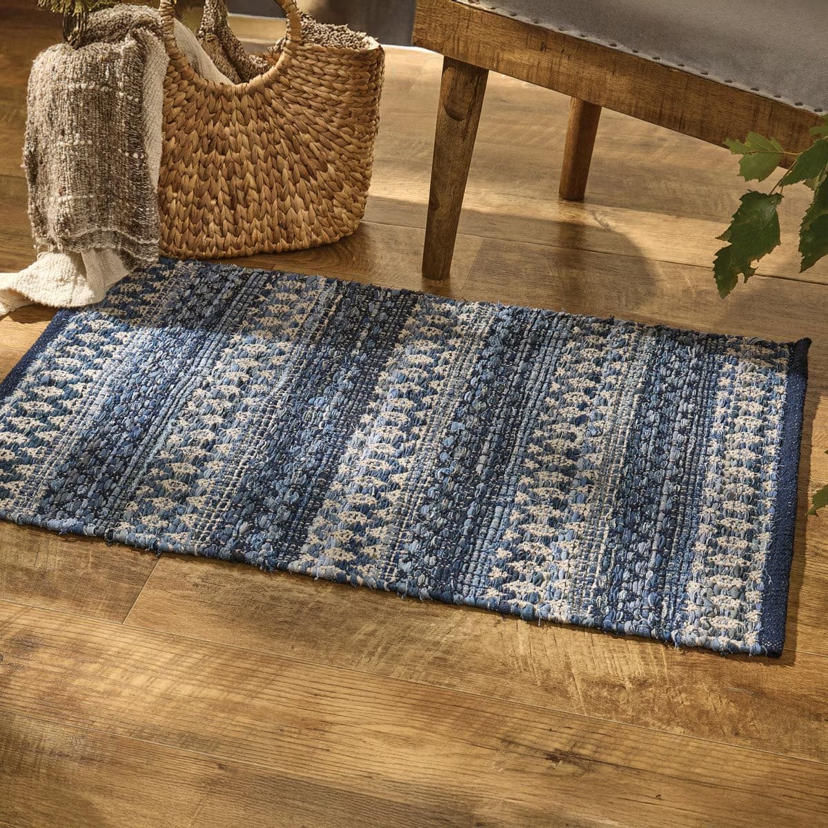 Park Designs Dressed Up Denim Chindi Rug 24" x 38" Rectangle