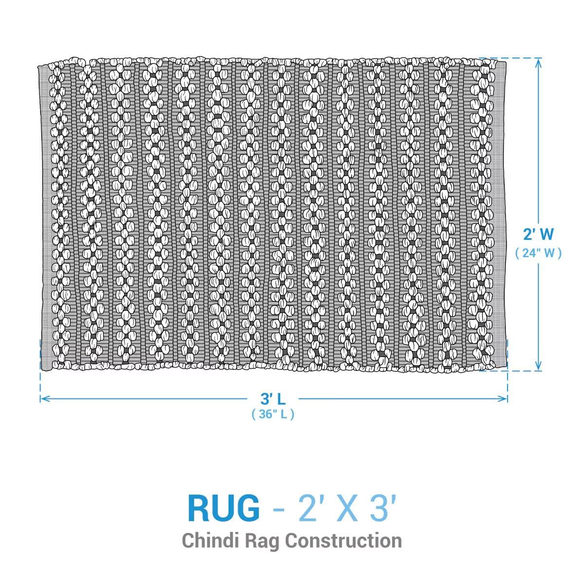 Park Designs Dressed Up Denim Chindi Rug 24" x 38" Rectangle