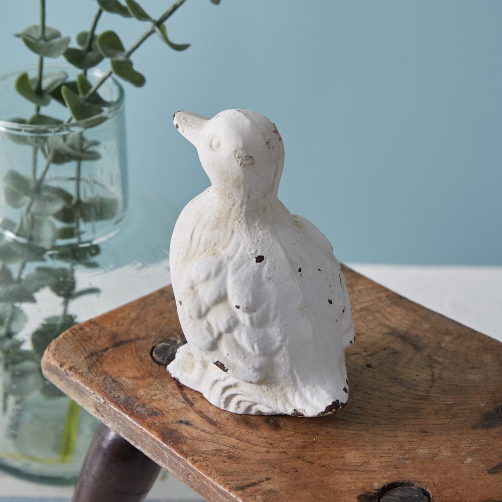 Duckling Figurine - Painted Cast Iron
