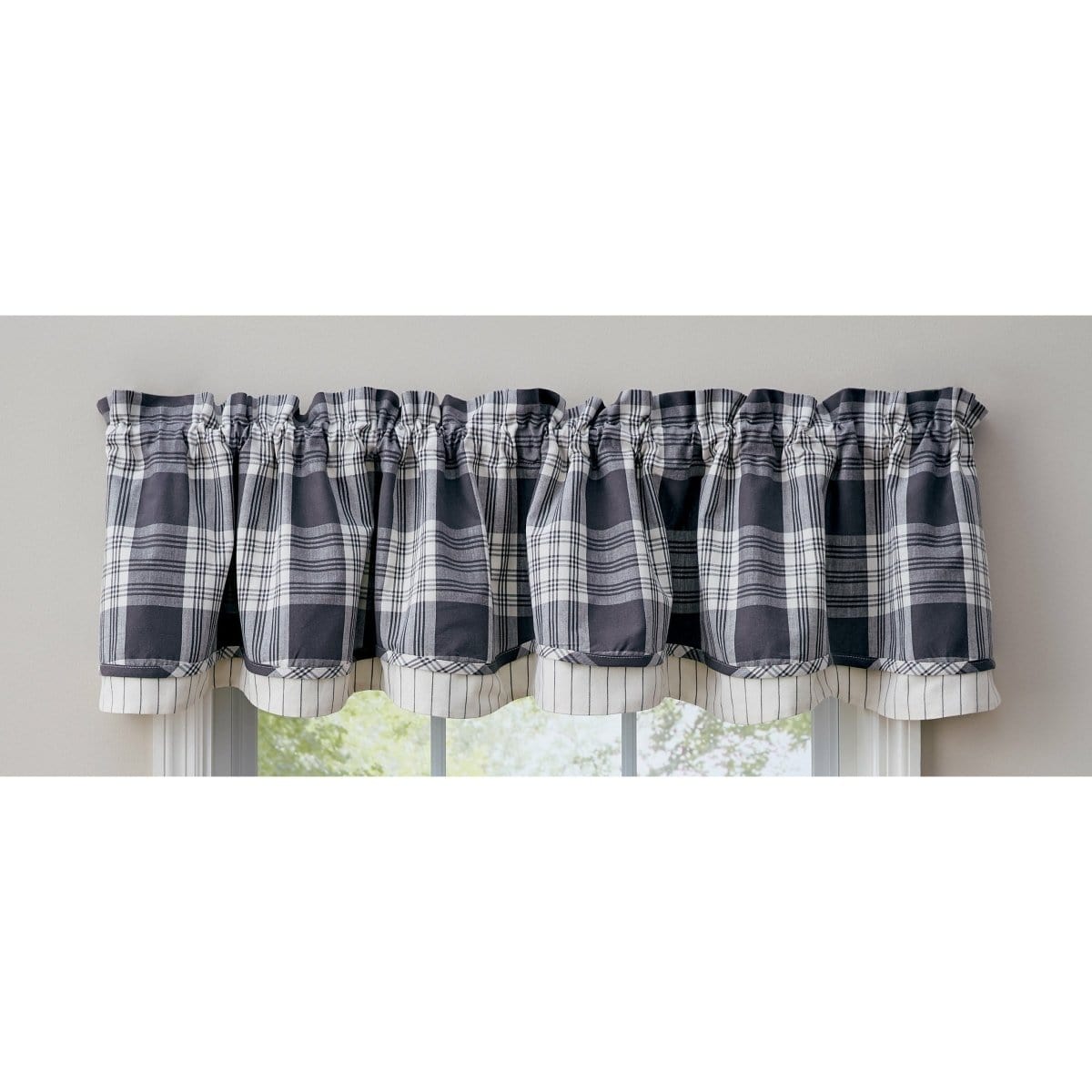 Dylan in Slate Layered Valance Lined-Park Designs-The Village Merchant