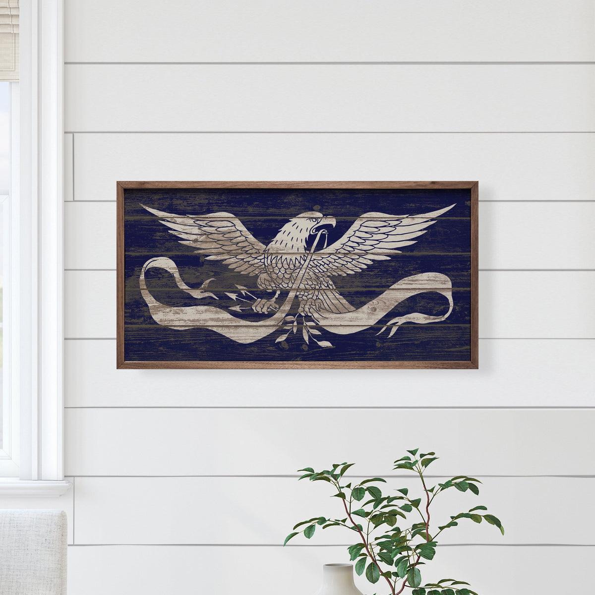 Eagle Blue Printed and Framed Wall Sign