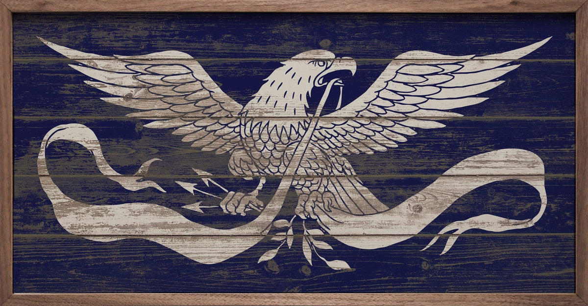 Eagle Blue Printed and Framed Wall Sign
