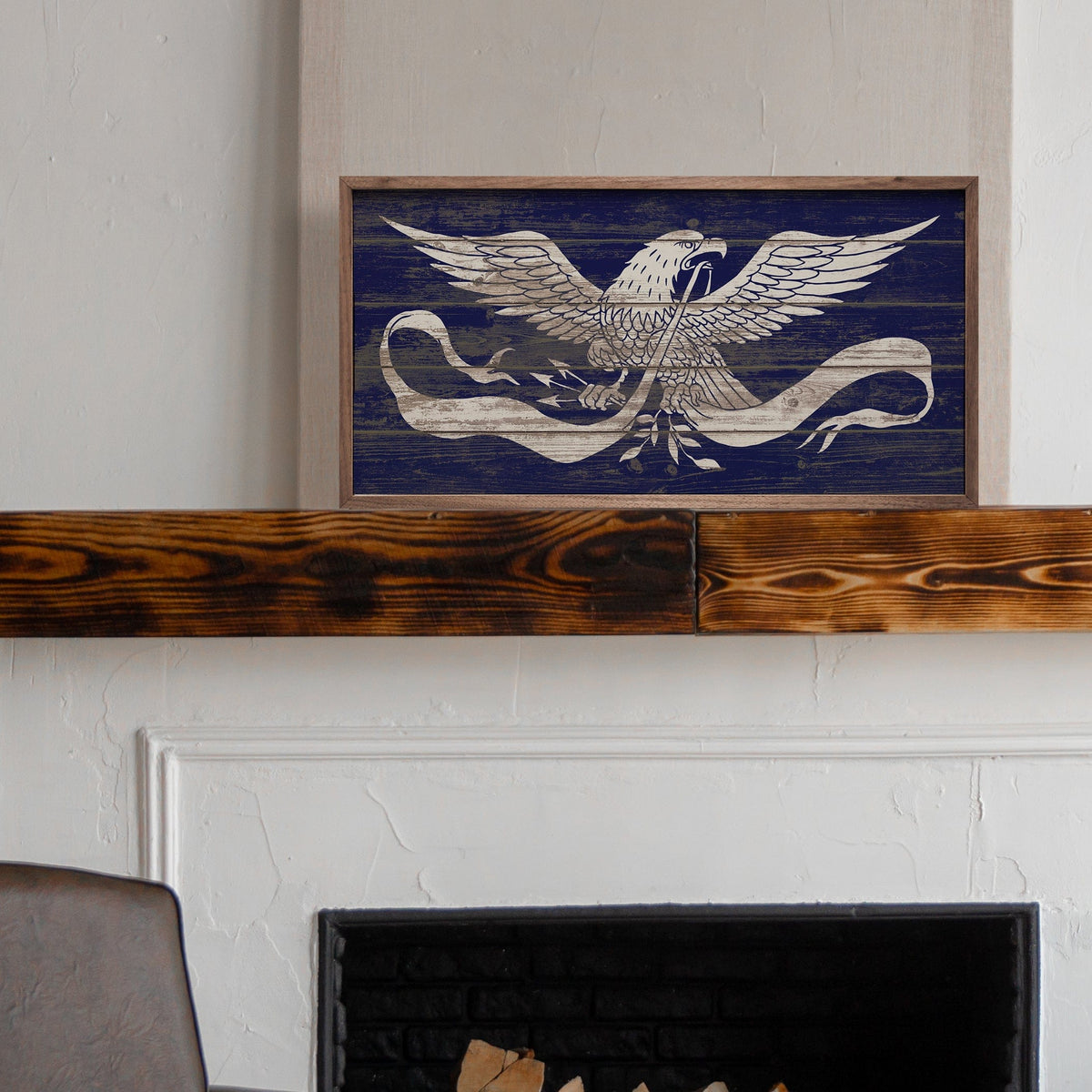 Eagle Blue Printed and Framed Wall Sign