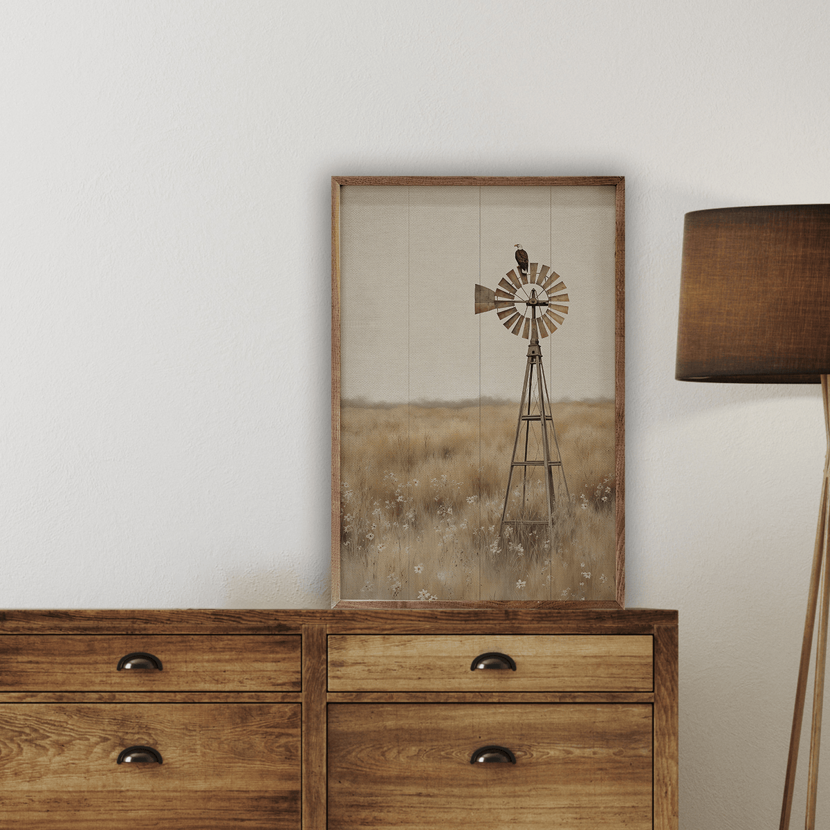 Eagle On Windmill Printed and Framed Wall Sign