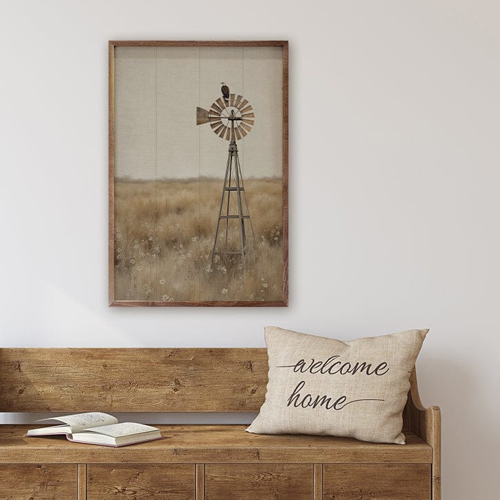 Eagle On Windmill Printed and Framed Wall Sign