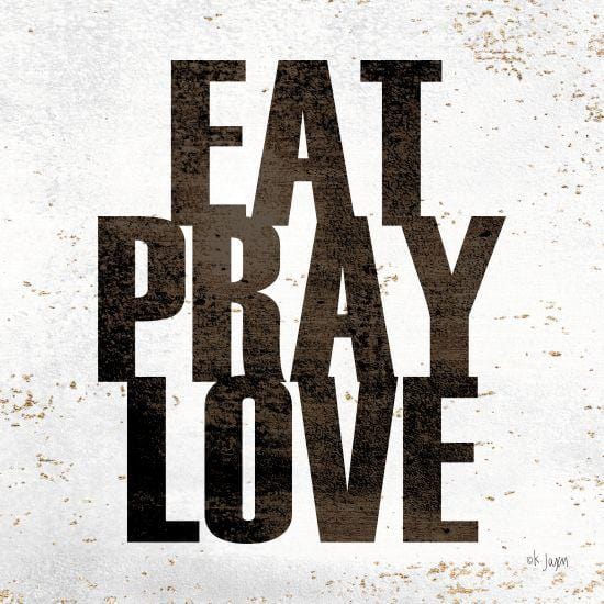 Eat, Pray, Love By Jaxn Blvd Art Print - 12 X 12-Penny Lane Publishing-The Village Merchant