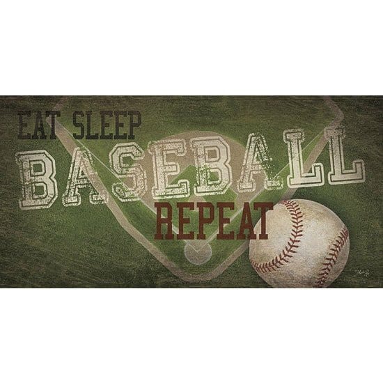 Eat, Sleep, Baseball, Repeat By Marla Rae Art Print - 9 X 18-Penny Lane Publishing-The Village Merchant