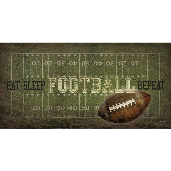 Eat, Sleep, Football, Repeat By Marla Rae Art Print - 9 X 18-Penny Lane Publishing-The Village Merchant