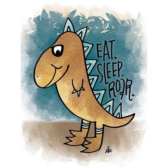 Eat, Sleep, Rawr By Erin Barrett Art Print - 12 X 16-Penny Lane Publishing-The Village Merchant