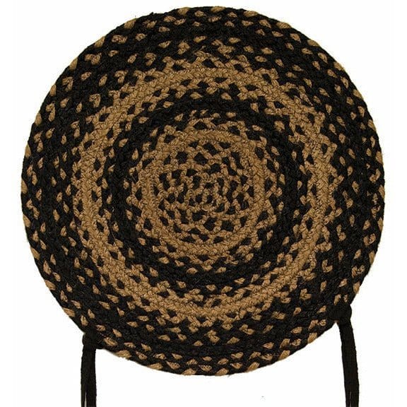 Ebony Braided Jute Chair Pad 15&quot; Round-Craft Wholesalers-The Village Merchant