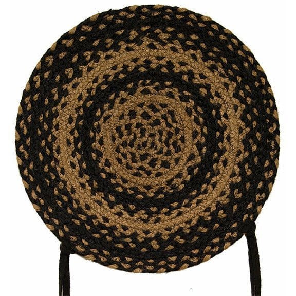CWI Gifts Ebony Braided Jute Chair Pad 15" Round