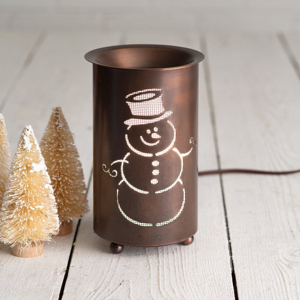 Electric Laser Cut Metal Snowman Electric Wax Melter-CTW Home-The Village Merchant