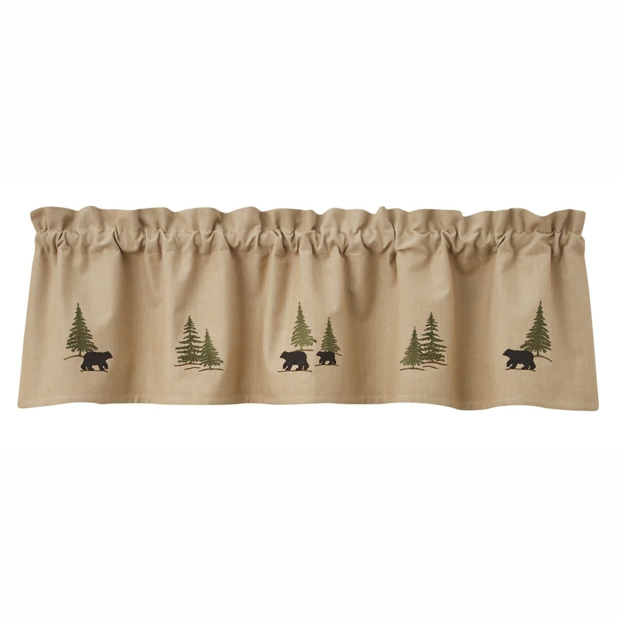 Embroidered black bear Valance 14&quot; High Lined-Park Designs-The Village Merchant