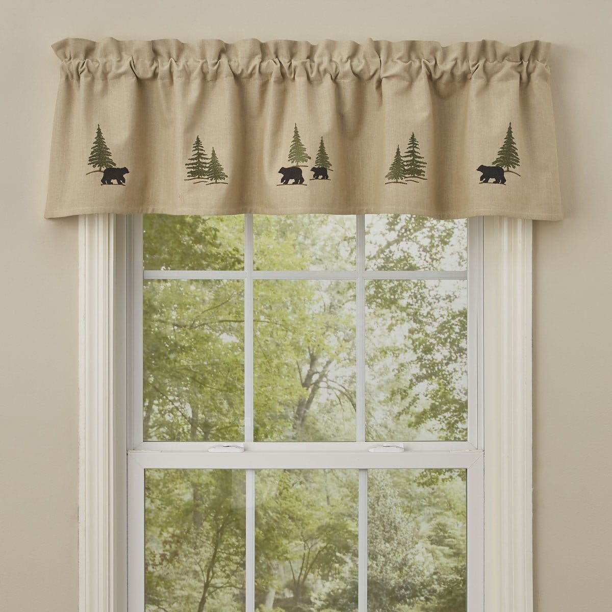 Embroidered black bear Valance 14&quot; High Lined-Park Designs-The Village Merchant