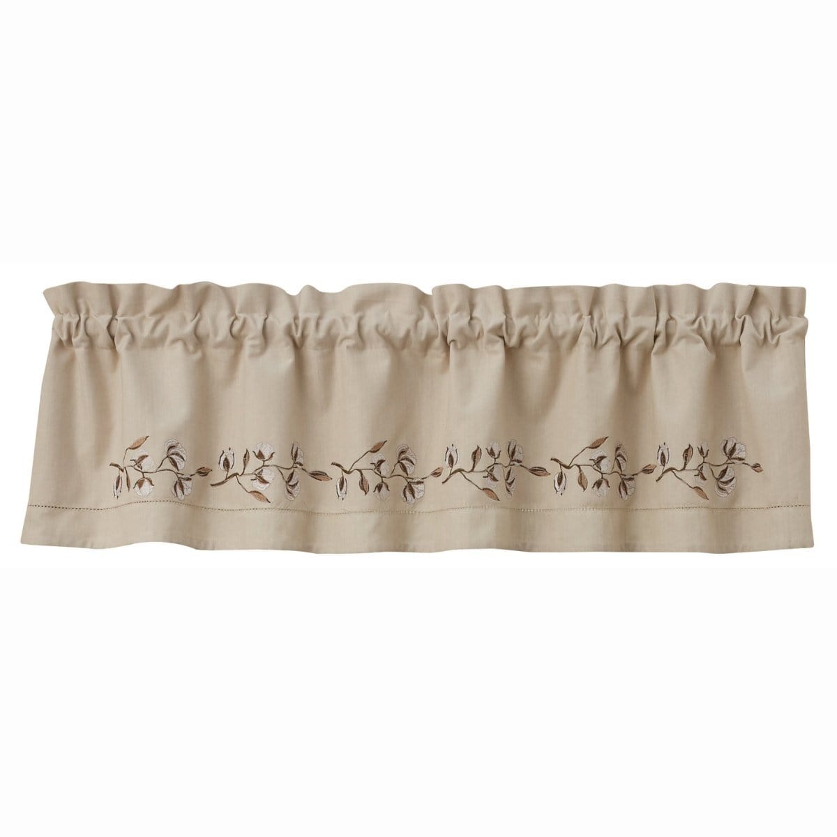 Embroidered cotton blossom Valance 14&quot; High Lined-Park Designs-The Village Merchant