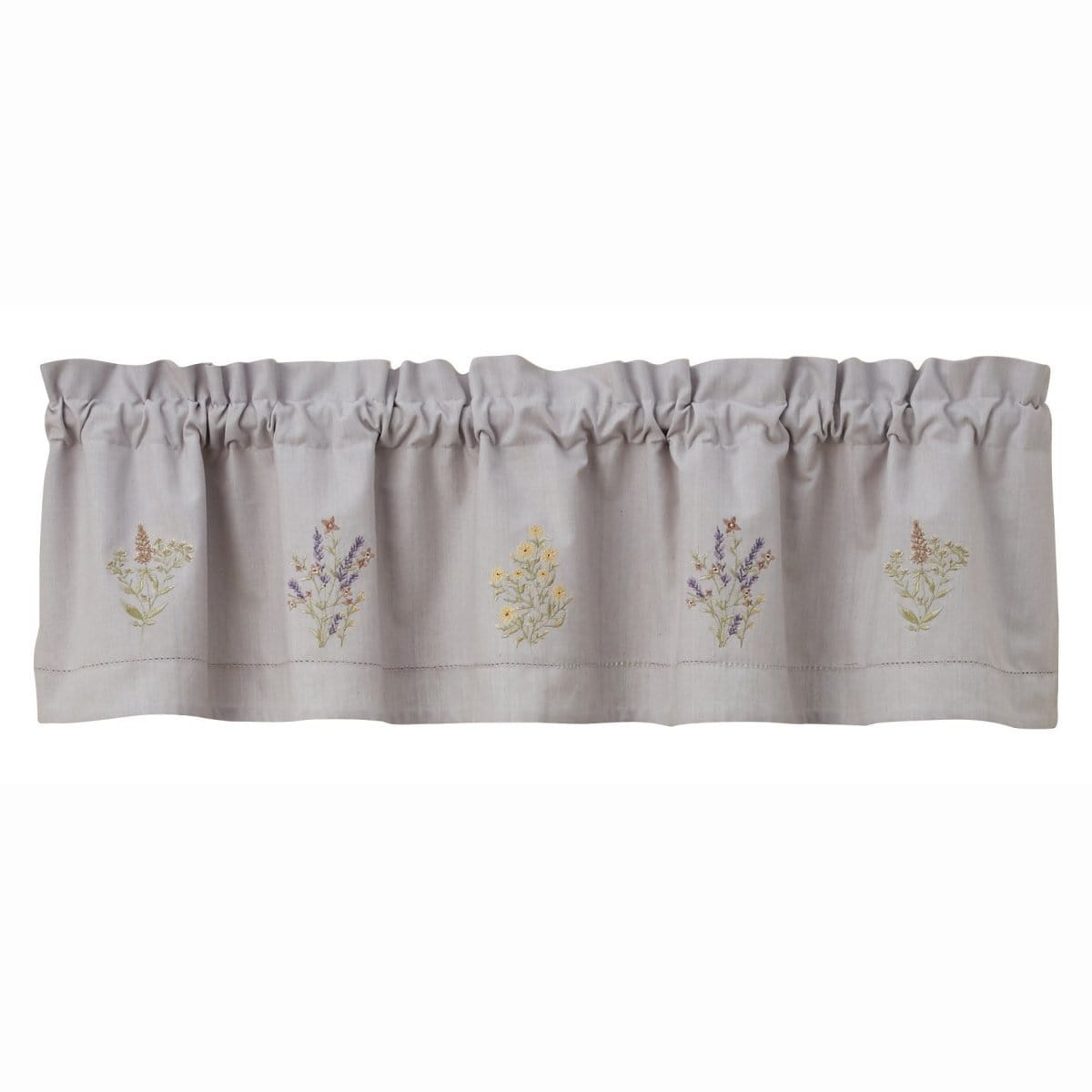 Embroidered flowers Valance 14" High Lined-Park Designs-The Village Merchant