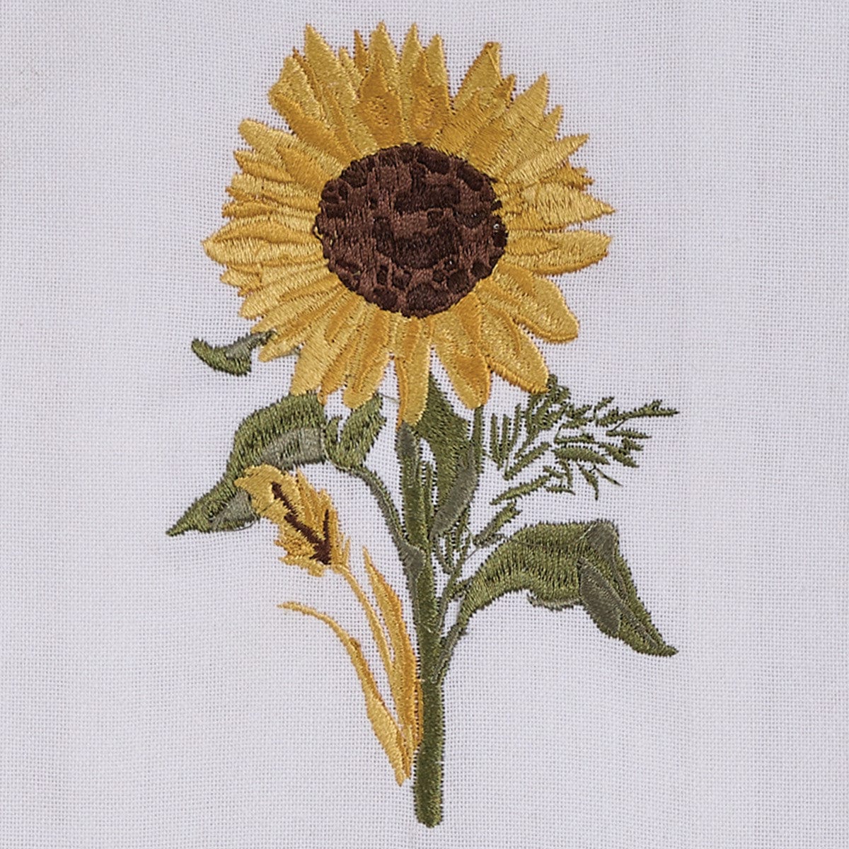 Embroidered Gold Sunflower Decorative Towel