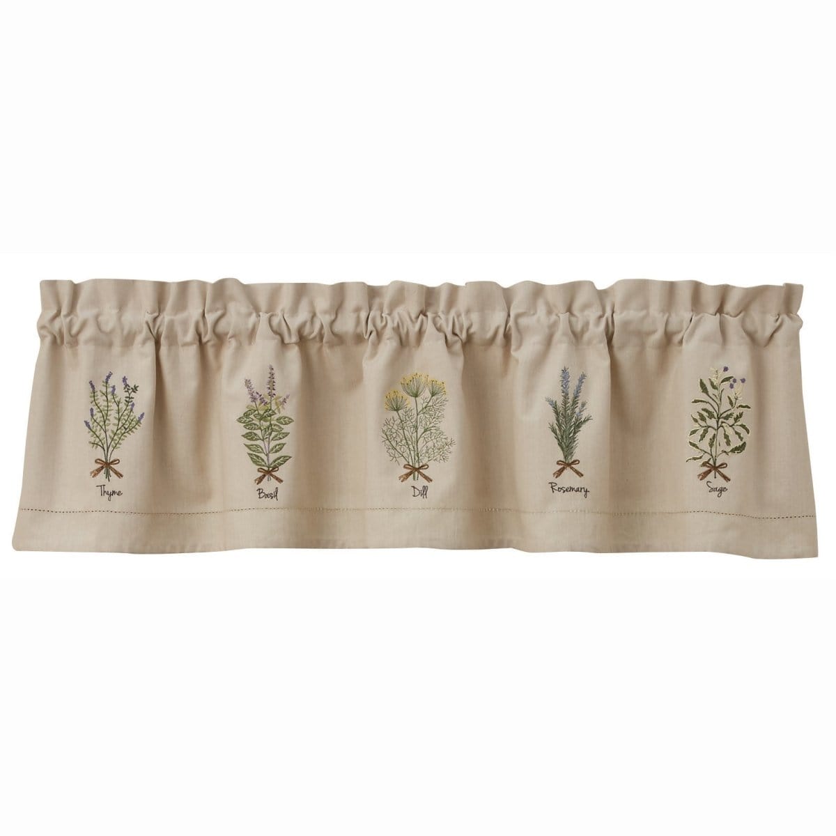 Embroidered herb Valance 14&quot; High Lined-Park Designs-The Village Merchant