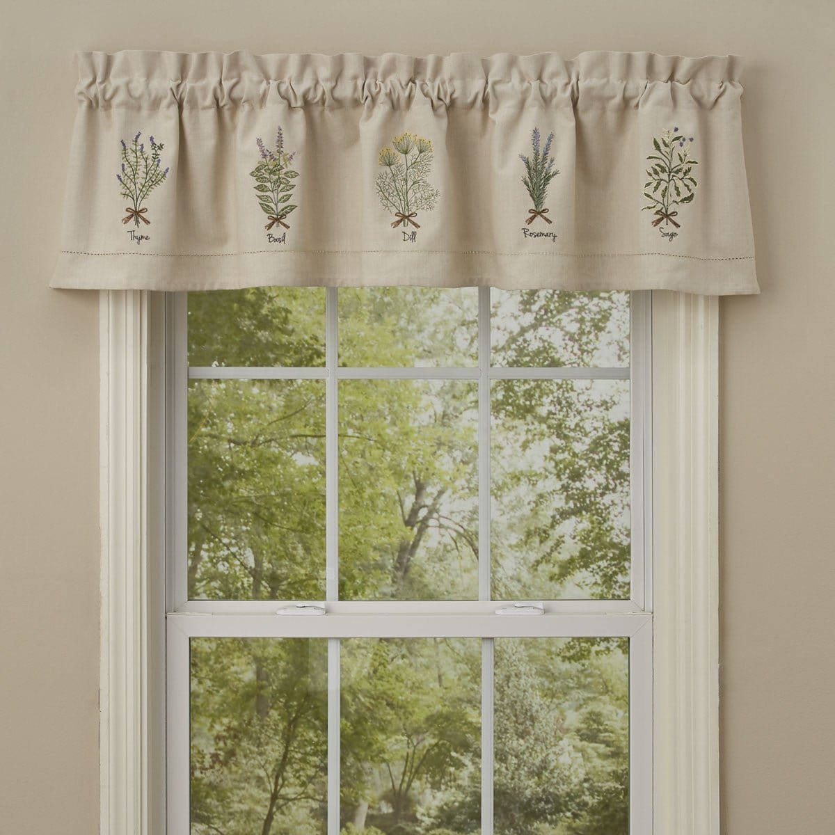 Embroidered herb Valance 14&quot; High Lined-Park Designs-The Village Merchant