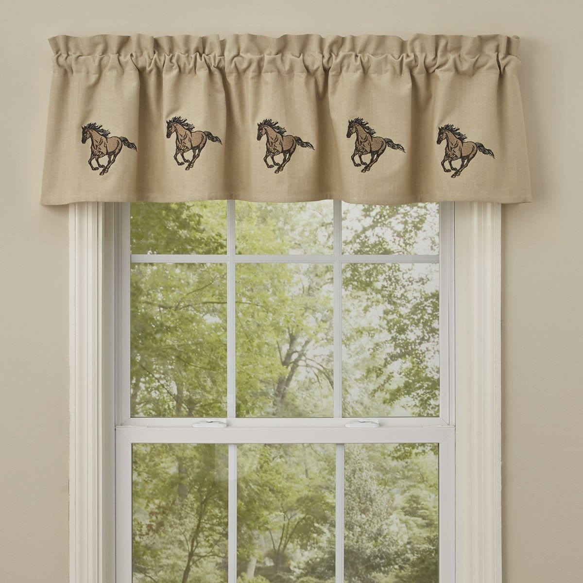 Embroidered Horse Valance 14&quot; High Lined-Park Designs-The Village Merchant