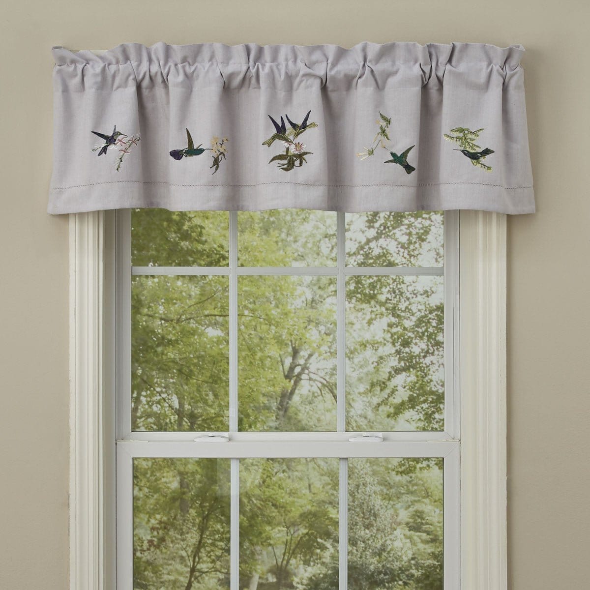 Embroidered hummingbird Valance 14&quot; High Lined-Park Designs-The Village Merchant