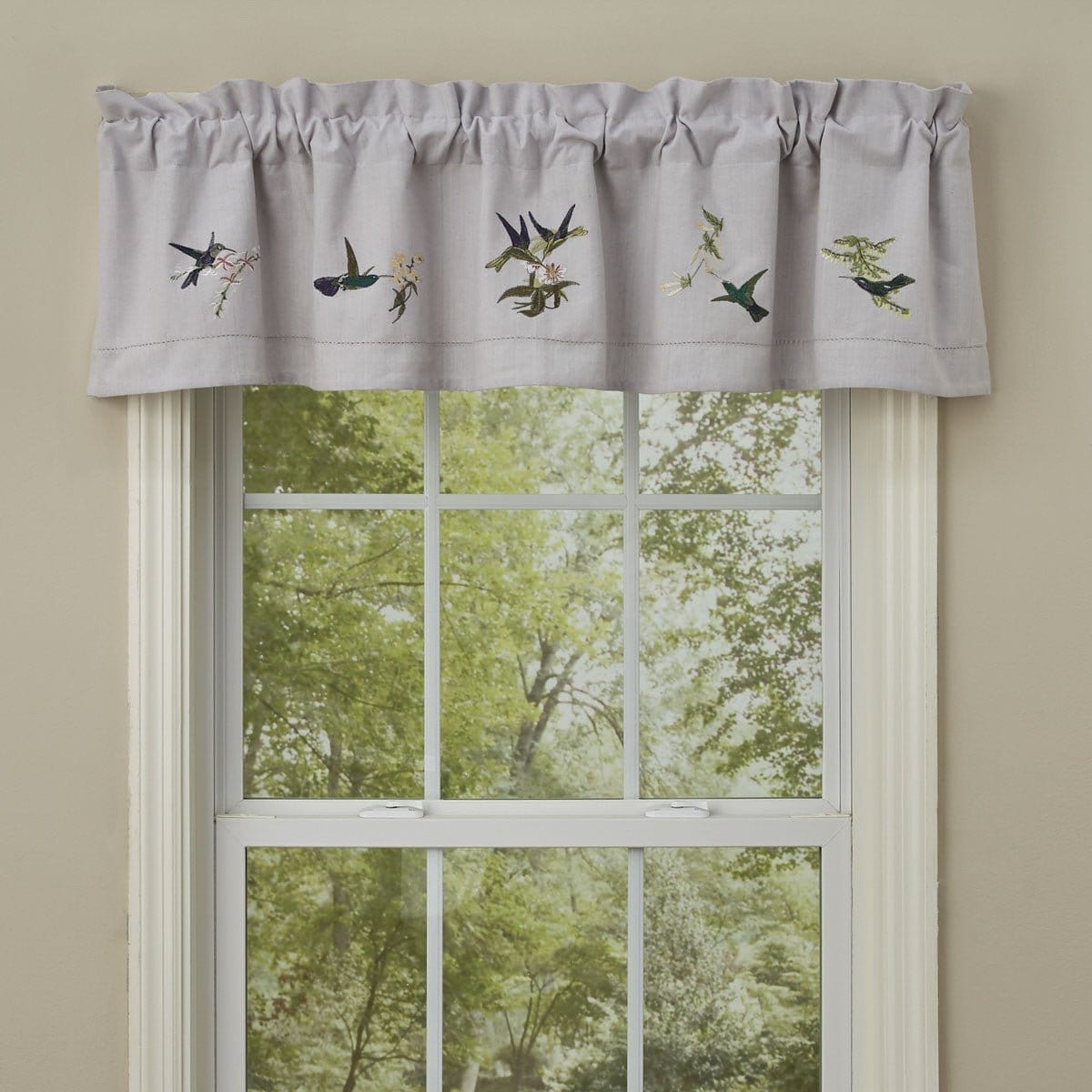 Embroidered hummingbird Valance 14" High Lined-Park Designs-The Village Merchant