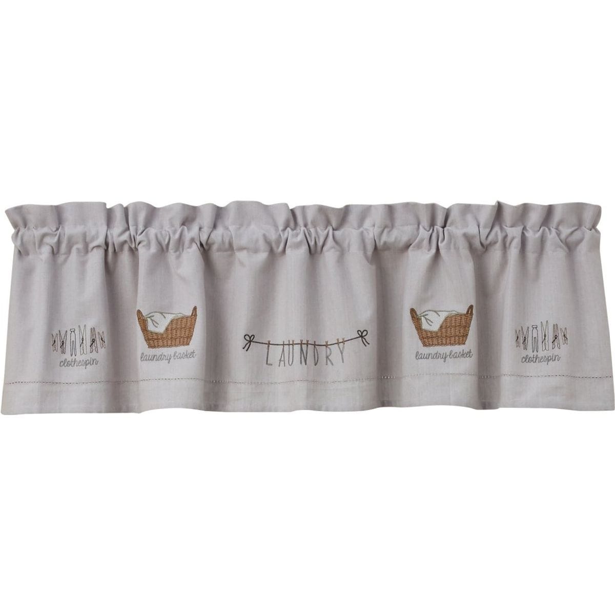 Embroidered Laundry Valance 14&quot; High Lined-Park Designs-The Village Merchant