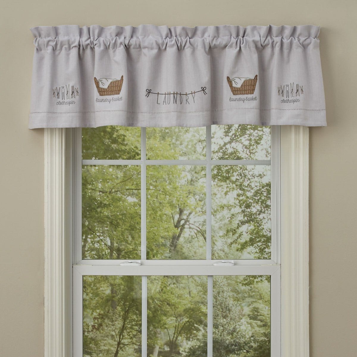 Embroidered Laundry Valance 14&quot; High Lined-Park Designs-The Village Merchant