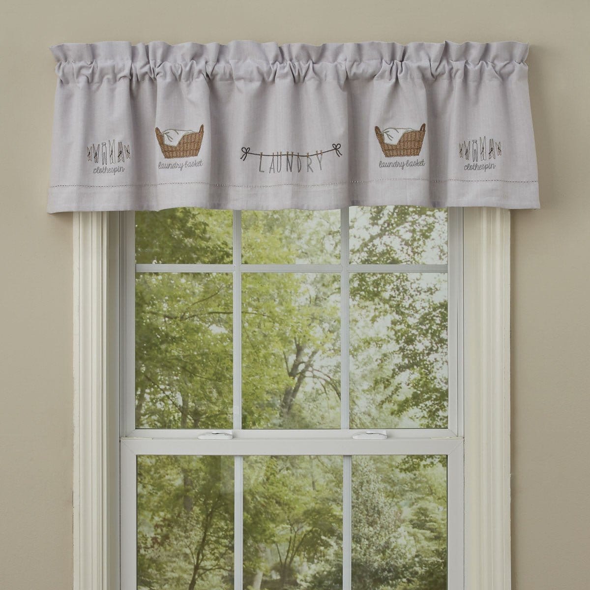 Embroidered Laundry Valance 14" High Lined-Park Designs-The Village Merchant