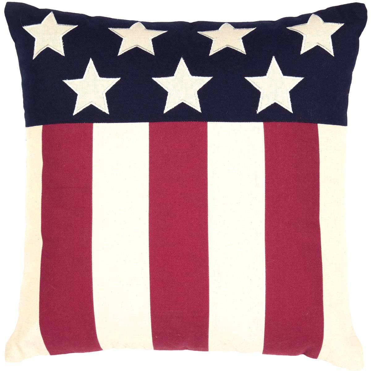 Embroidered Modern American Flag Pillow 18&quot; x 18&quot; Square-V H C Brands-The Village Merchant