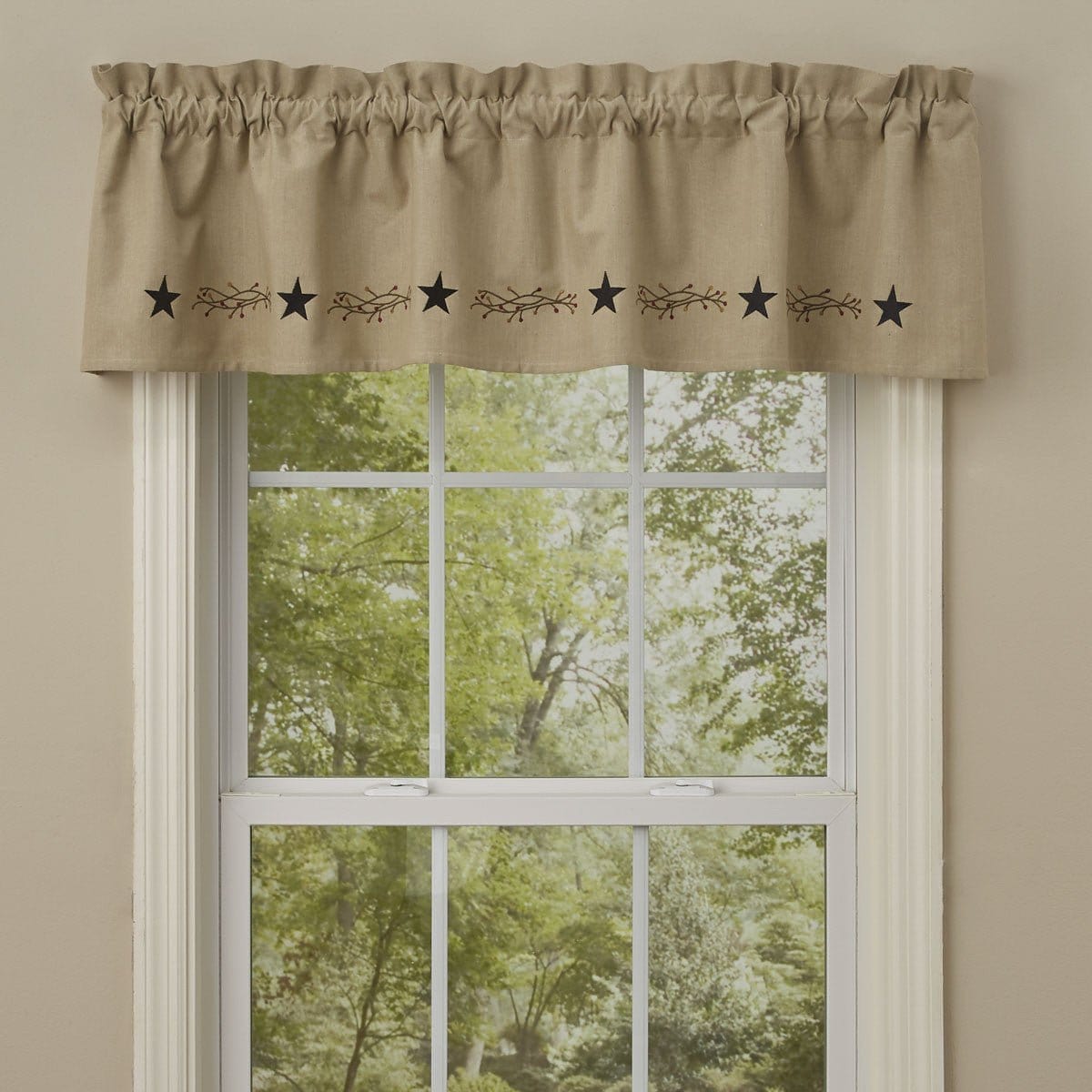 Embroidered Star Vine Valance 14" High Lined-Park Designs-The Village Merchant