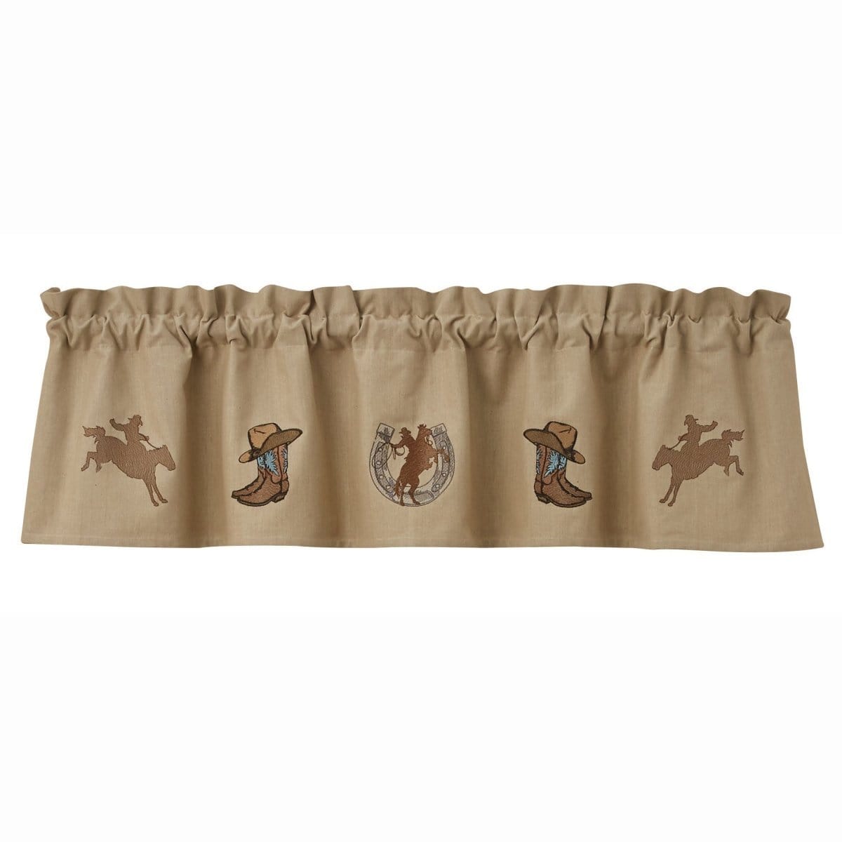 Embroidered Western Valance 14&quot; High Lined-Park Designs-The Village Merchant