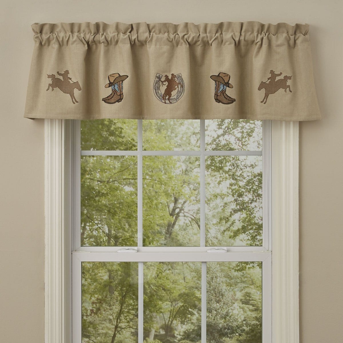 Embroidered Western Valance 14&quot; High Lined-Park Designs-The Village Merchant