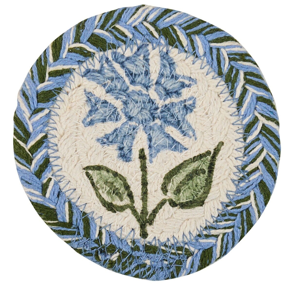 Park Designs Coaster Emmaline Braided & Printed Coaster Round Set of 4