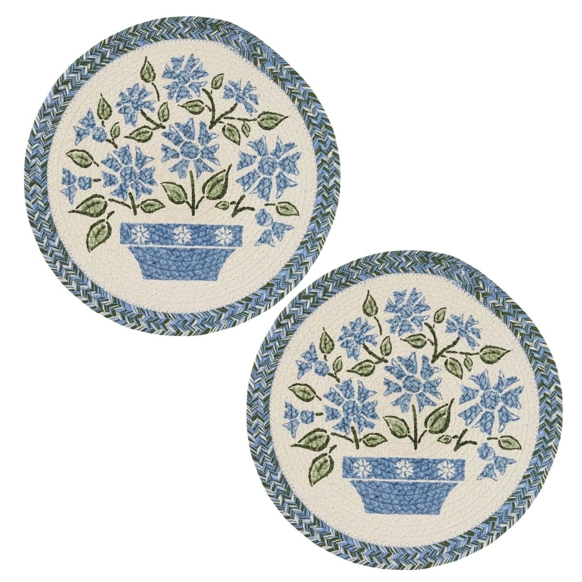 Park Designs Placemat Emmaline Braided Printed Placemat Round Set of 2