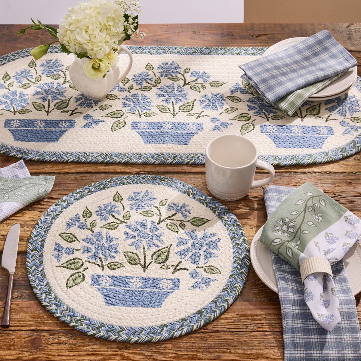 Park Designs Placemat Emmaline Braided Printed Placemat Round Set of 2