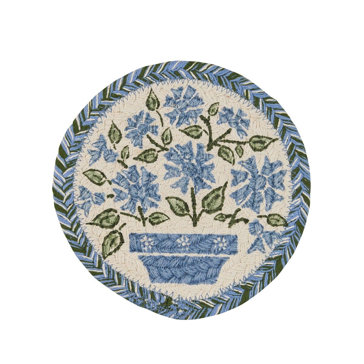 Park Designs Trivet Emmaline Braided & Printed Trivet 8" Diameter Round Set of 2